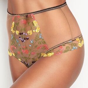 NWT Victoria's Secret S M L XL Floral Appliqué Embroidery High Waist Thong